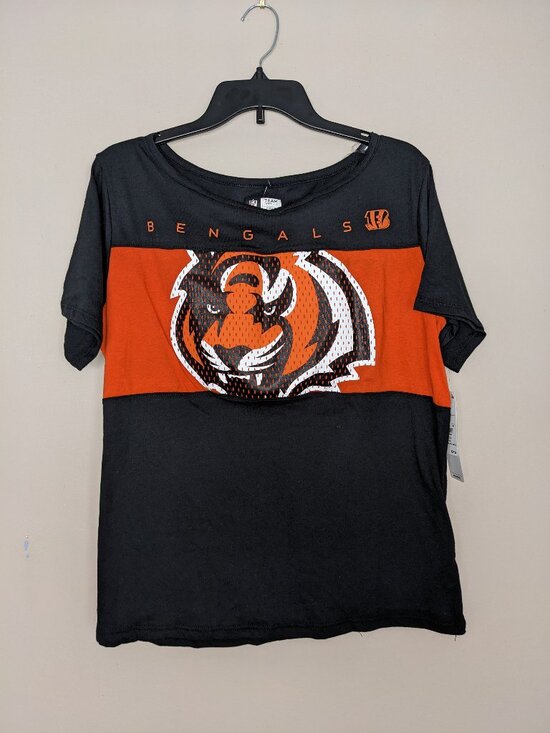 NFL Tops - NFL NWT Bengals Boat Neck Top Sz L